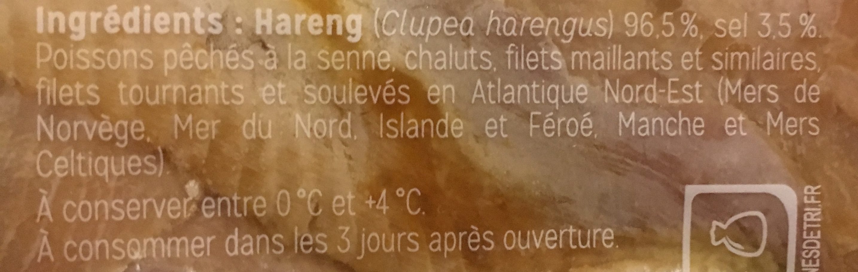 Filets de Hareng Fumé - Ingredients - fr