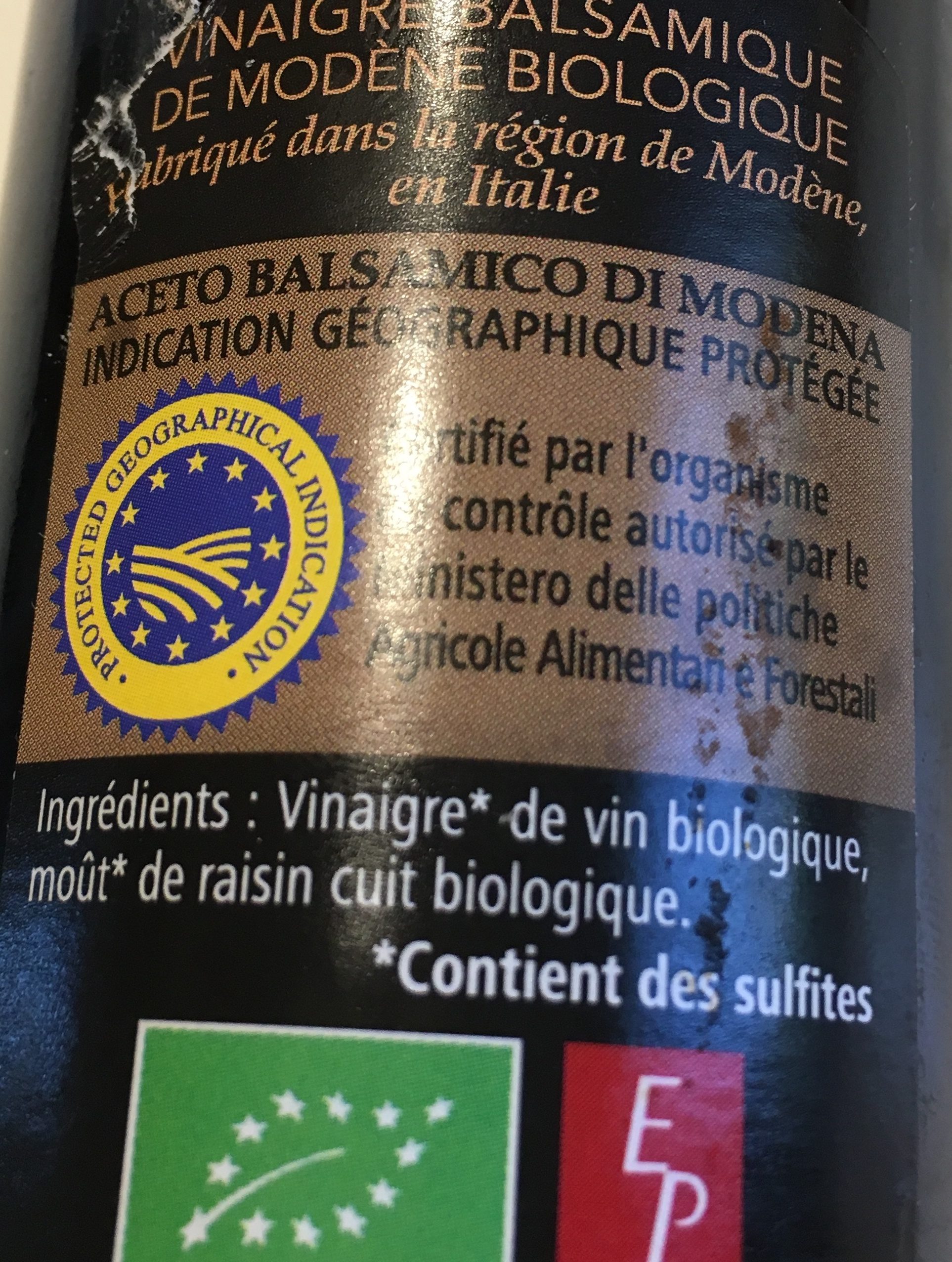Vinaigre Balsamique De Modene (250 ML) - Ingredients - fr
