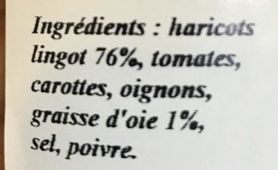 Haricots Cuisinés à la Graisse d'Oie - Ingredients - fr