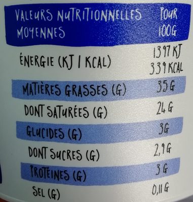 Crème épaisse au lait de brebis YOgourmand - Voedingswaarden - fr