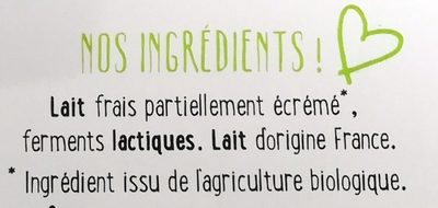 Fontaine à yaourt bio nature - Ingrediënten - fr