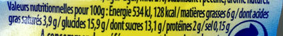 Creamy Touch Miel - Nutrition facts - fr