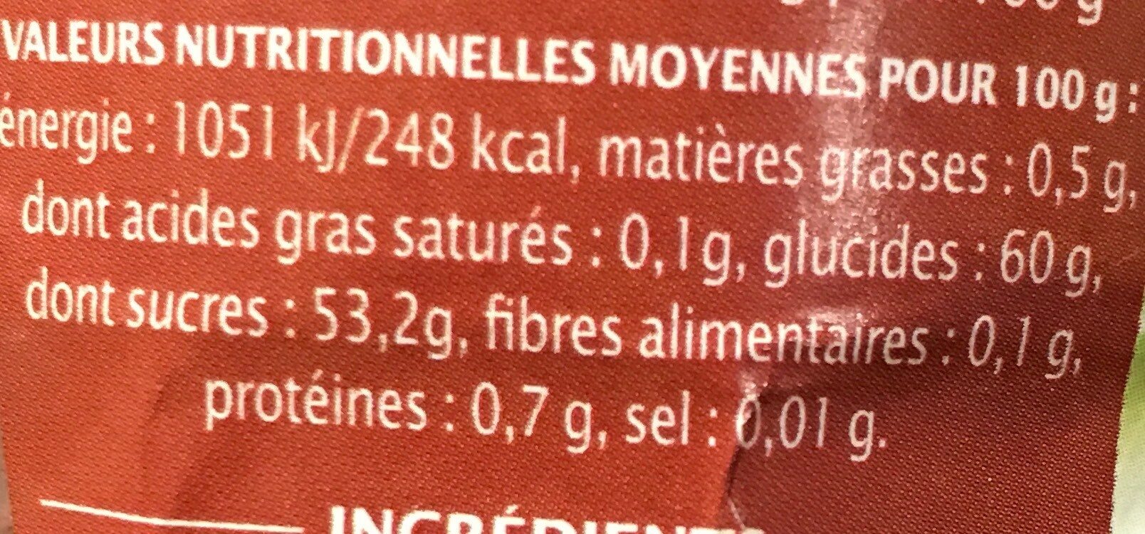 Crème De Marron - Voedingswaarden - fr