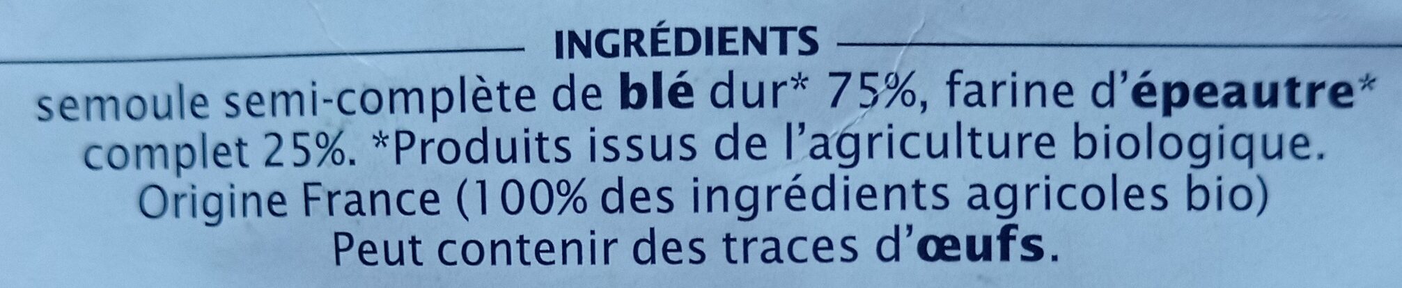 Accordeons a l'epeautre - Ingredients - fr
