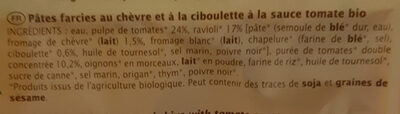 Ravioli chèvre ciboulette - Ingrediënten - fr