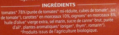 Sauce tomate cuisinée - Ingrédients