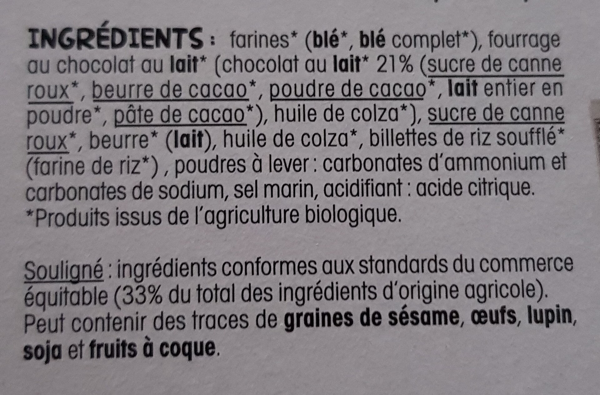Crousti fourres - Ingredientes - fr