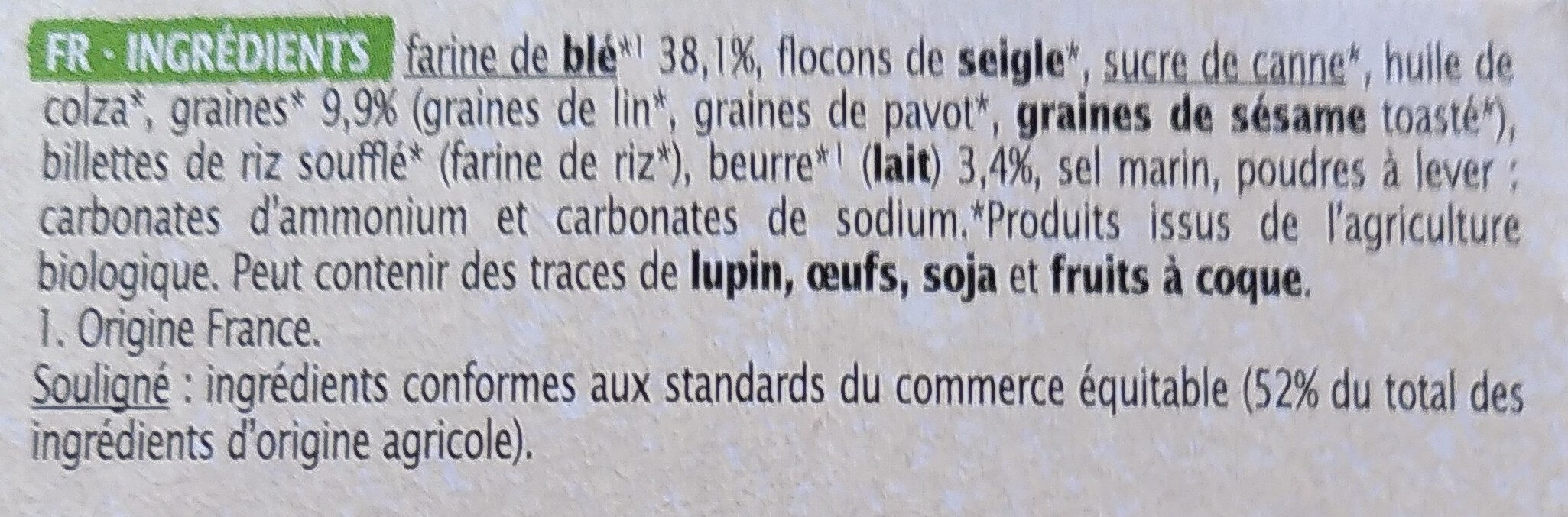 Sables multi graines - Ingredientes - fr