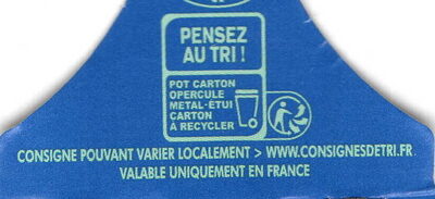 yaourt gourmand noix de coco - Instruction de recyclage et/ou informations d'emballage