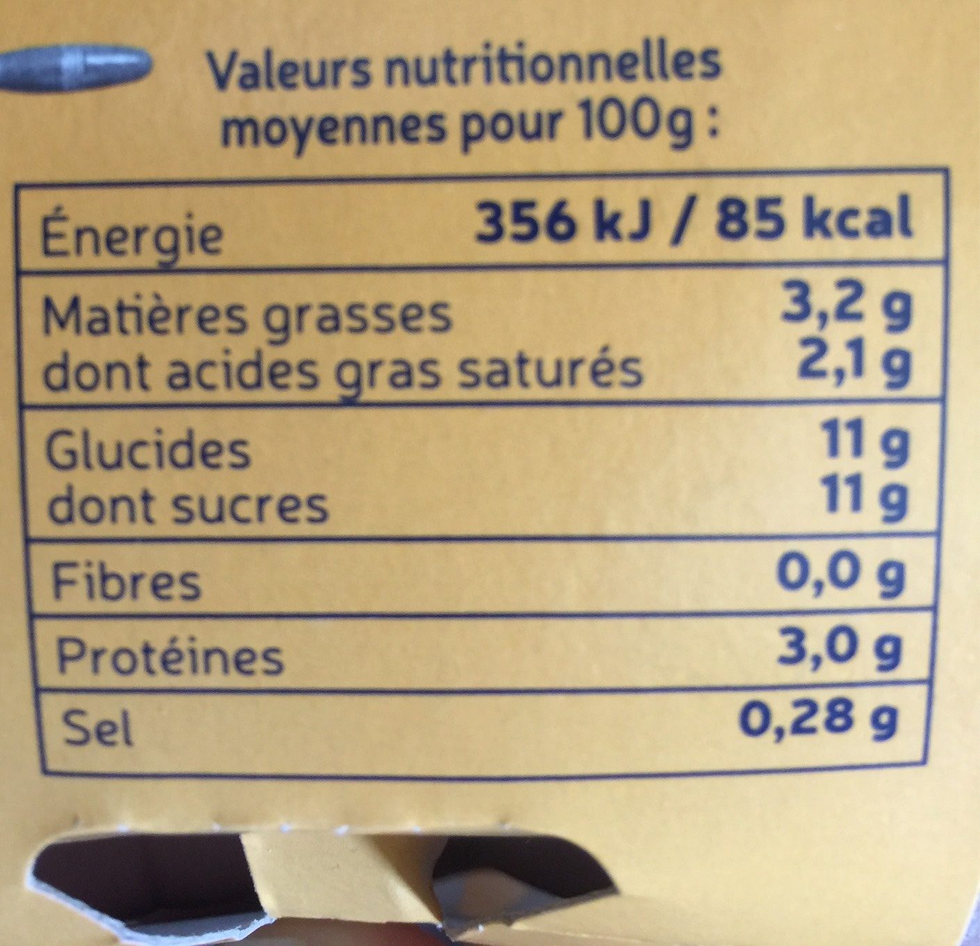 Yaourt mamie nova - Nutrition facts - fr