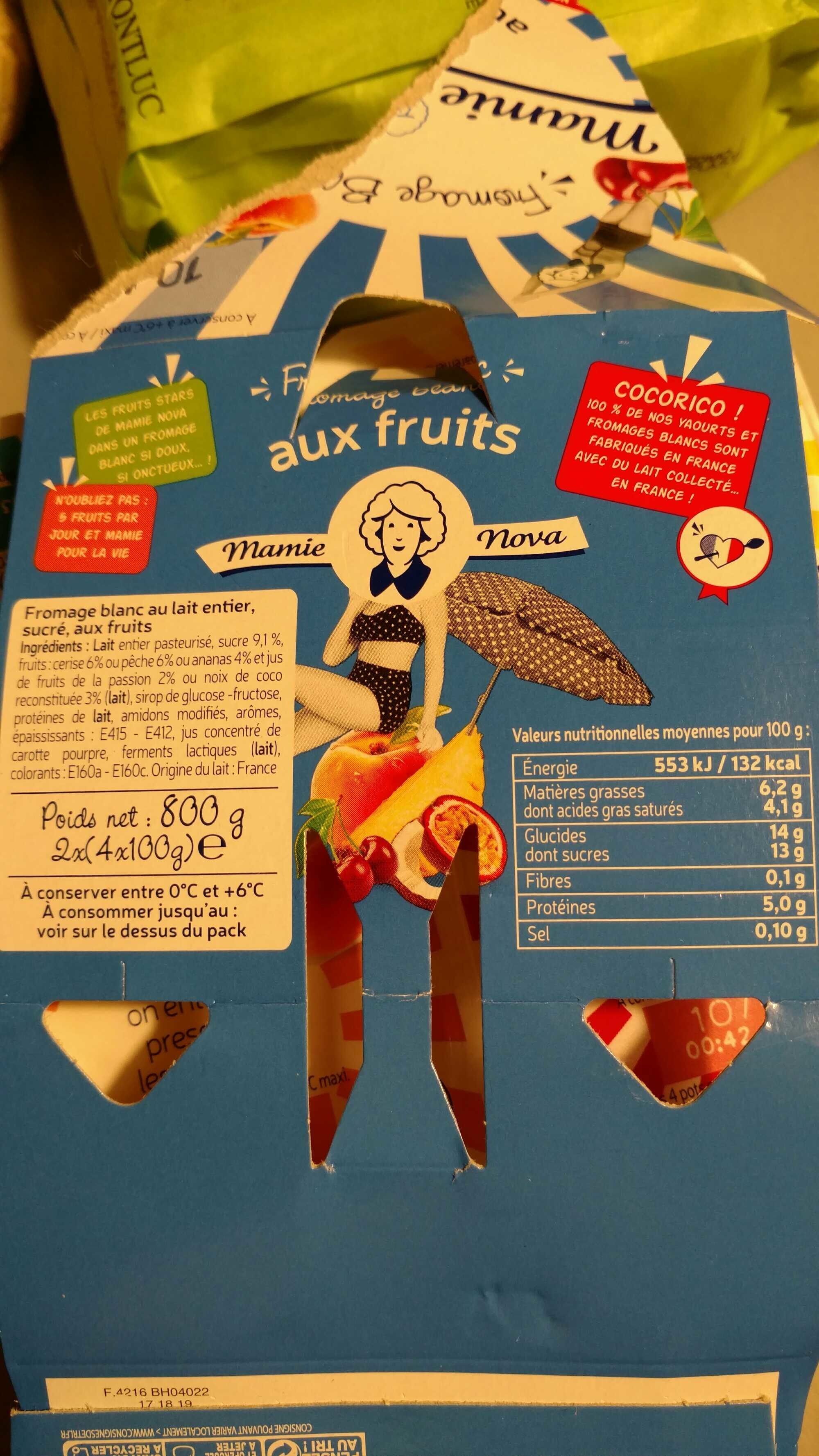 Fromage blanc aux fruits - Nutrition facts - fr