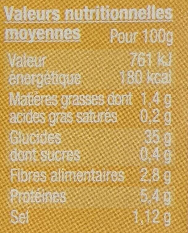 3 Galettes de blé noir - Nutrition facts - fr