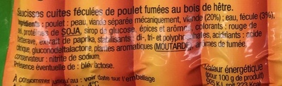 Originales Snacki's Saucisses fumées 100% volaille - Ingredienti - fr