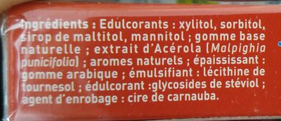Chewing-gum Acérola - Ingredients - fr