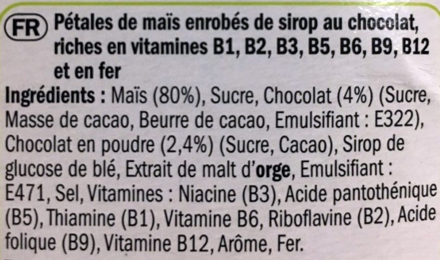 Corn Fakes Choco - Ingredients - fr