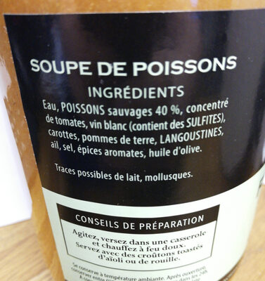 Soupe de Poissons Sauvages à la Boulonnaise - Ingredients - fr