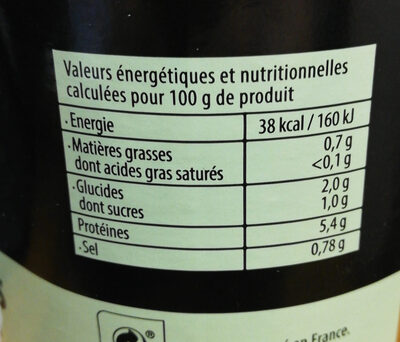 Soupe de Poissons Sauvages à la Boulonnaise - Nutrition facts - fr