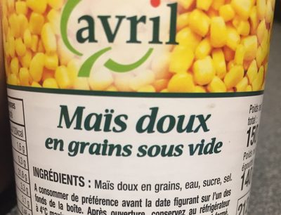 Maïs doux en grains sous vide - Ingredients - fr