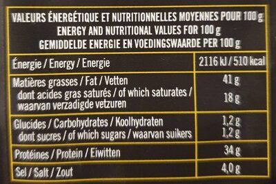 Mini Sticks Emmental - Nutrition facts - fr