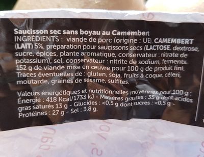 Le carré camembert - Ingredients - fr