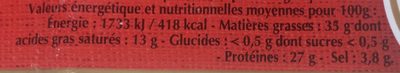 Le carré camembert - Nutrition facts - fr