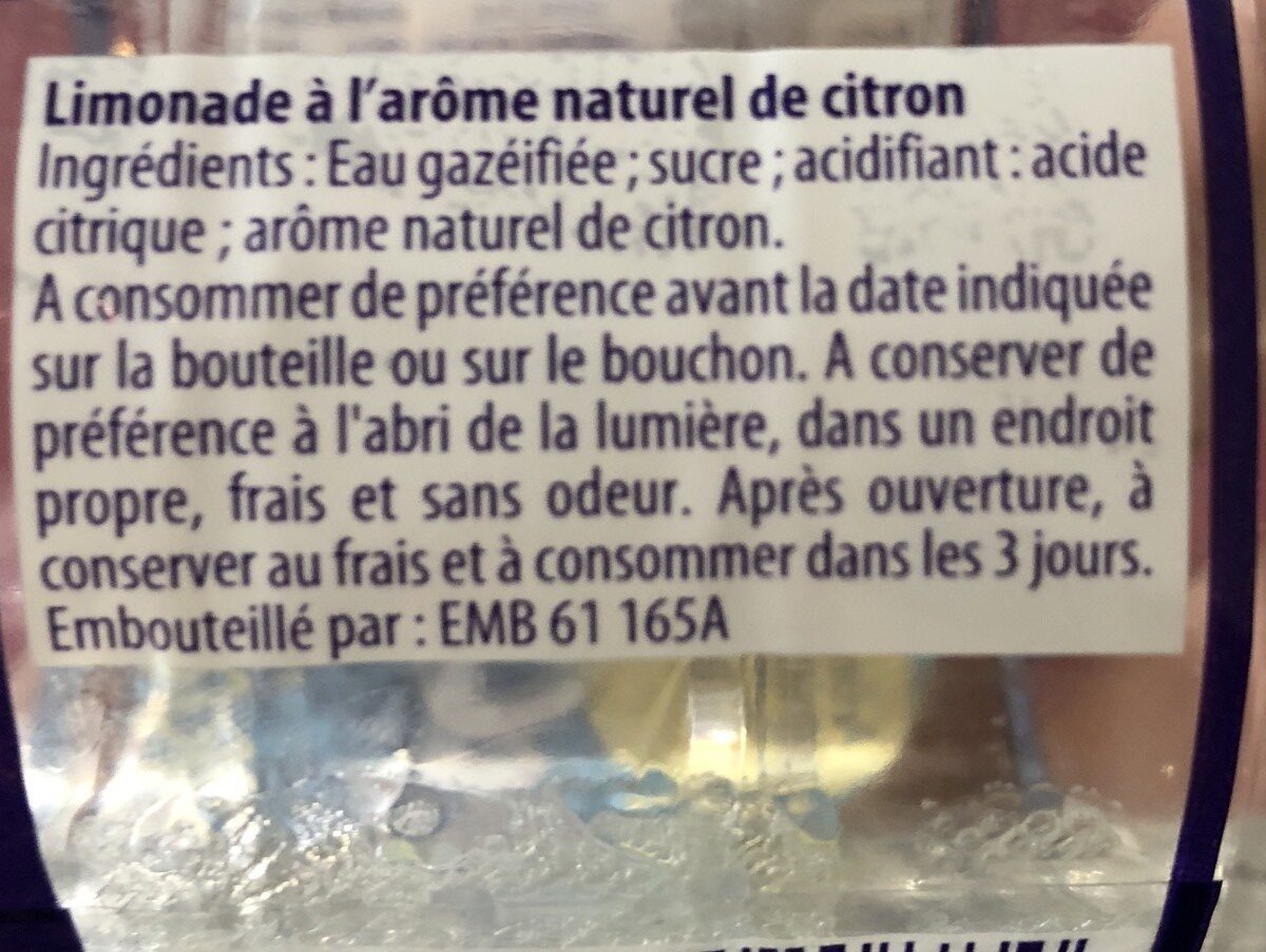 Limonade - Zutaten - fr