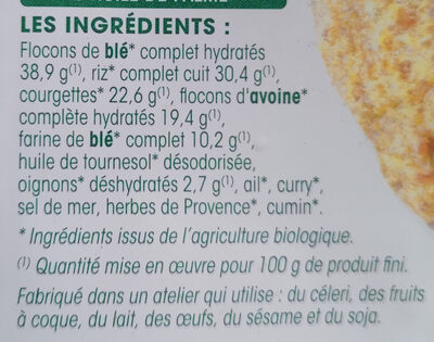Galettes Courgette-Curry - Ingredients - fr