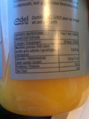 Jus d’orange - Nutrition facts