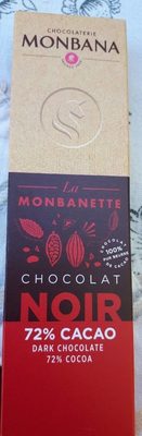 Monbanette chocolat noir 72% - Produit