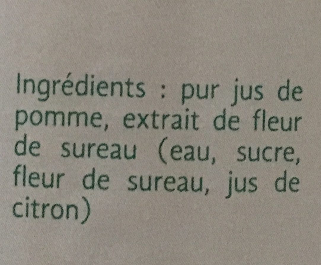 Pomme & fleur de sureau - Ingredients - fr