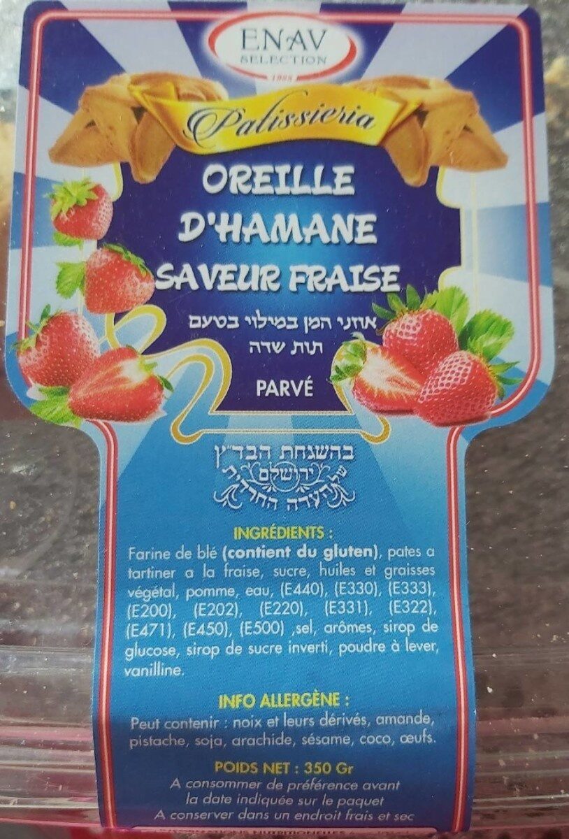 Oreilles d'Hamane saveur fraises - Voedingswaarden - fr