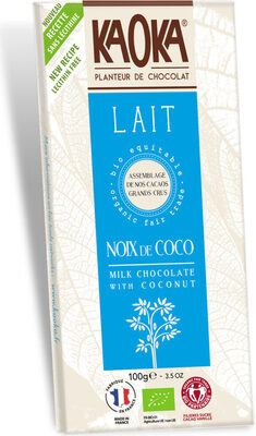 Chocolat au Lait et à la Noix de Coco Bio - Product - fr