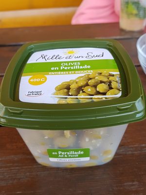 Olives en Persillade entières et douces ail et persil - Produit