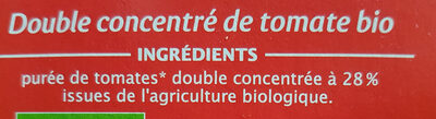 Double concentré tomate bio - Ingrédients