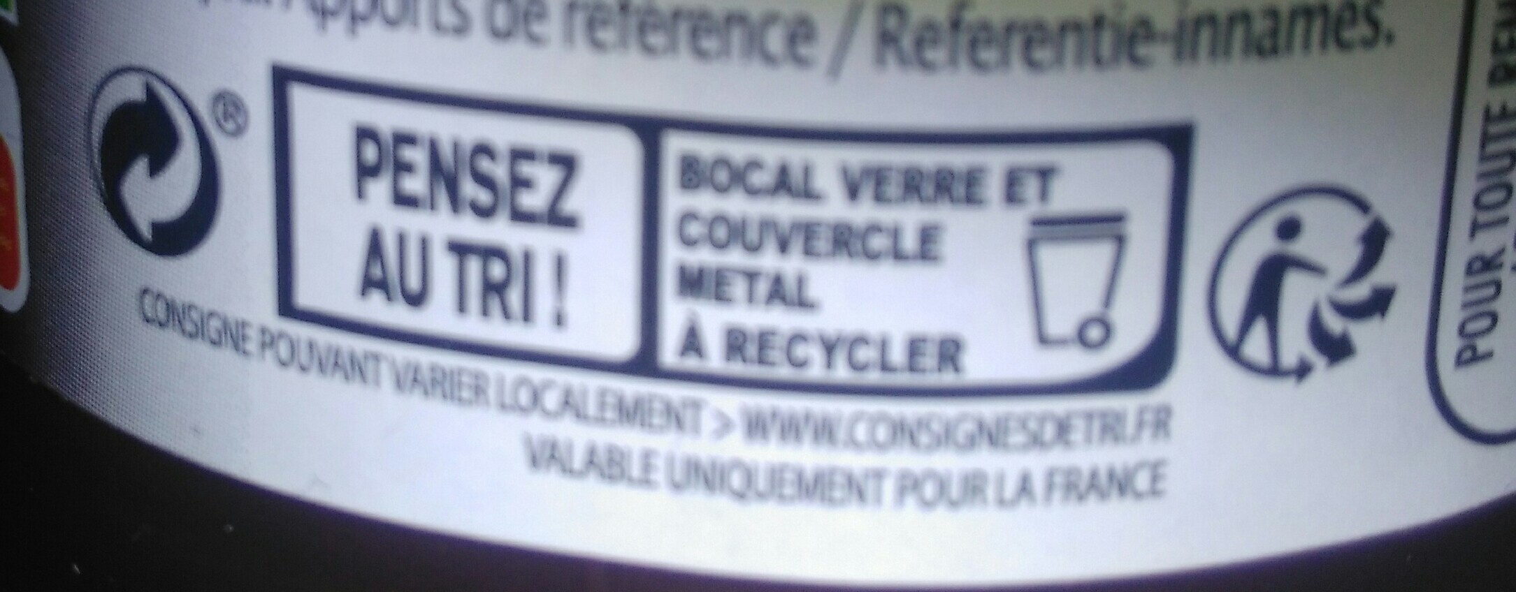 Pâte à tartiner Noir cacaopasta - Recyclinginstructies en / of verpakkingsinformatie - fr