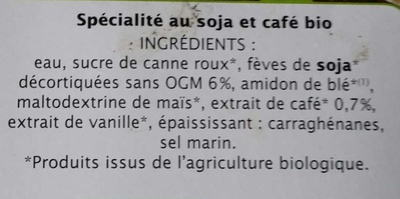 Dessert Soja Café Bio - Ingredients - fr