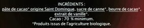 Chocolat Noir dégustation Jardin Bio - Ingrediënten - fr