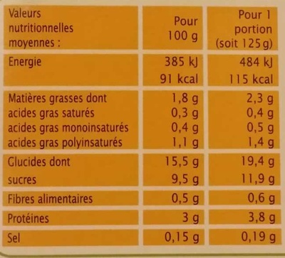 Dessert Soja Vanille - Nutrition facts - fr