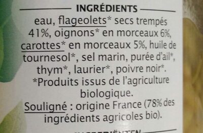 Flageolets cuisinés - Ingredientes - fr