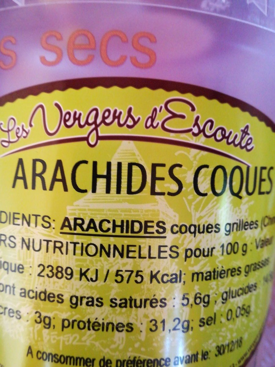 Arachides coques - Ingredients - fr