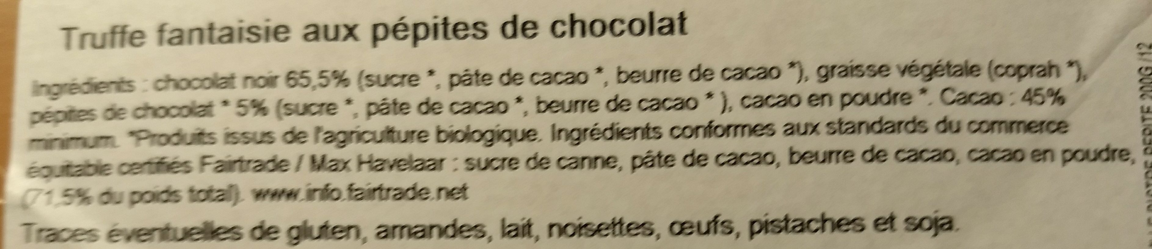 J'adore truffe fantaisie Bio max - Ingrediënten - fr