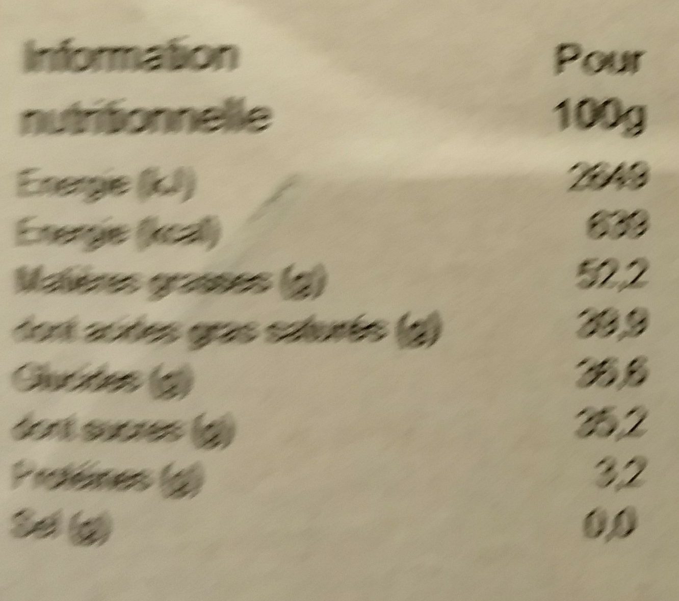 J'adore truffe fantaisie Bio max - Voedingswaarden - fr