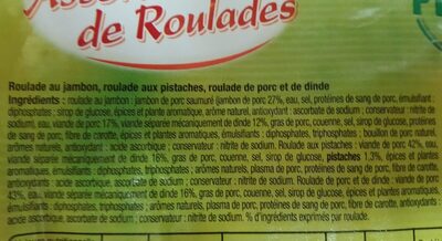 Primo Assortiment De Roulades - Ingredientes - fr