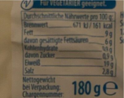 Weichkäse aus Schafmilch - Valori nutrizionali - de
