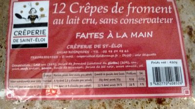 12 Crêpes de Froment au lait cru, sans conservateurs - Faites à la main - Product - fr