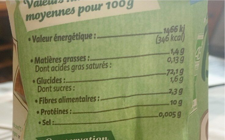 Cœur de blé - Nutrition facts - fr
