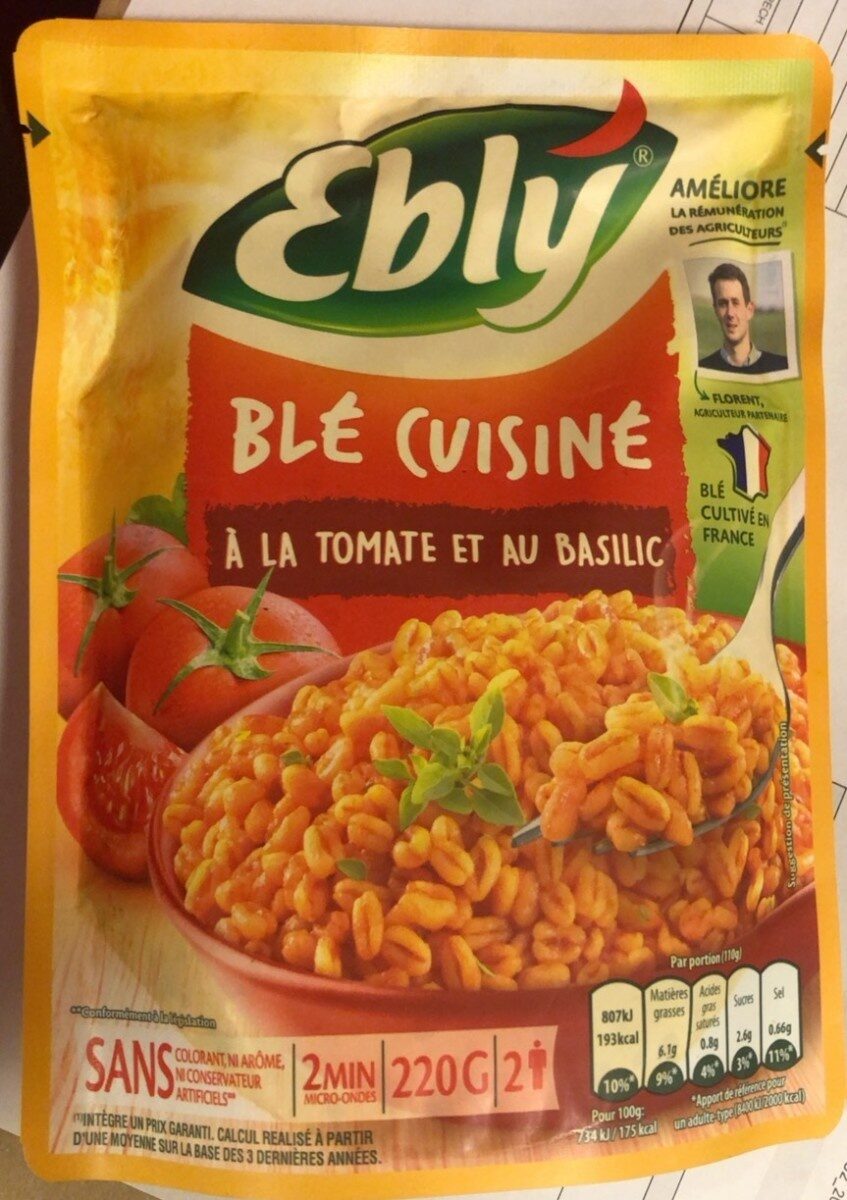 Blé cuisiné à la tomate et au basilic - Recycling instructions and/or packaging information - fr