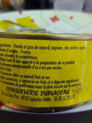 Rillettes de canard - Ingredients - fr