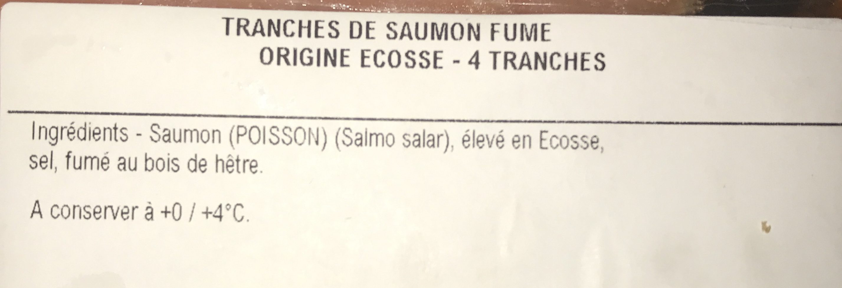 Saumon fumé écossais - Ingredients - fr