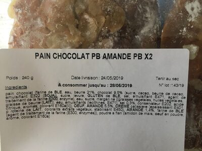 Pain chocolat amande - Ingredients - fr